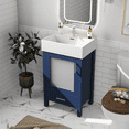 thumbnail image 2 of 20-Inch Bathroom Vanity with Sink, Freestanding Single Basin Vanity Set with One Drawers and Ample Storage, Wooden Bathroom Cabinet with Ceramic Basin for Small Bathroom, 2 of 7