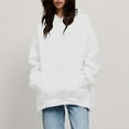 thumbnail image 2 of Jsaierl Oversized Hoodies for Women Long Sleeve Loose Fit Pullover Top Drop Shoulder Solid Color Basic Hooded Sweatshirts with Kangaroo Pocket, 2 of 7