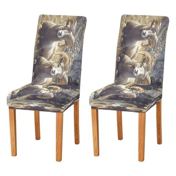 BZSMCE Chairs Slipcovers Dining Chair Covers Three Bighorn Sheep Lying Creative Pattern