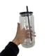 thumbnail image 1 of Bewildely Lata de vidrio de sublimación de doble pared de 20 oz, vaso de cerveza Snowball con tapa de plástico, vaso para jugo y café, vaso Barra de herramientas negro, 1 of 6