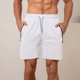 thumbnail image 4 of JTieacloth Mens Breathable Work Shorts Male Summer Shorts Solid Color Tie Suit Cool Breathable Five Quarter Pants,White, 4 of 6