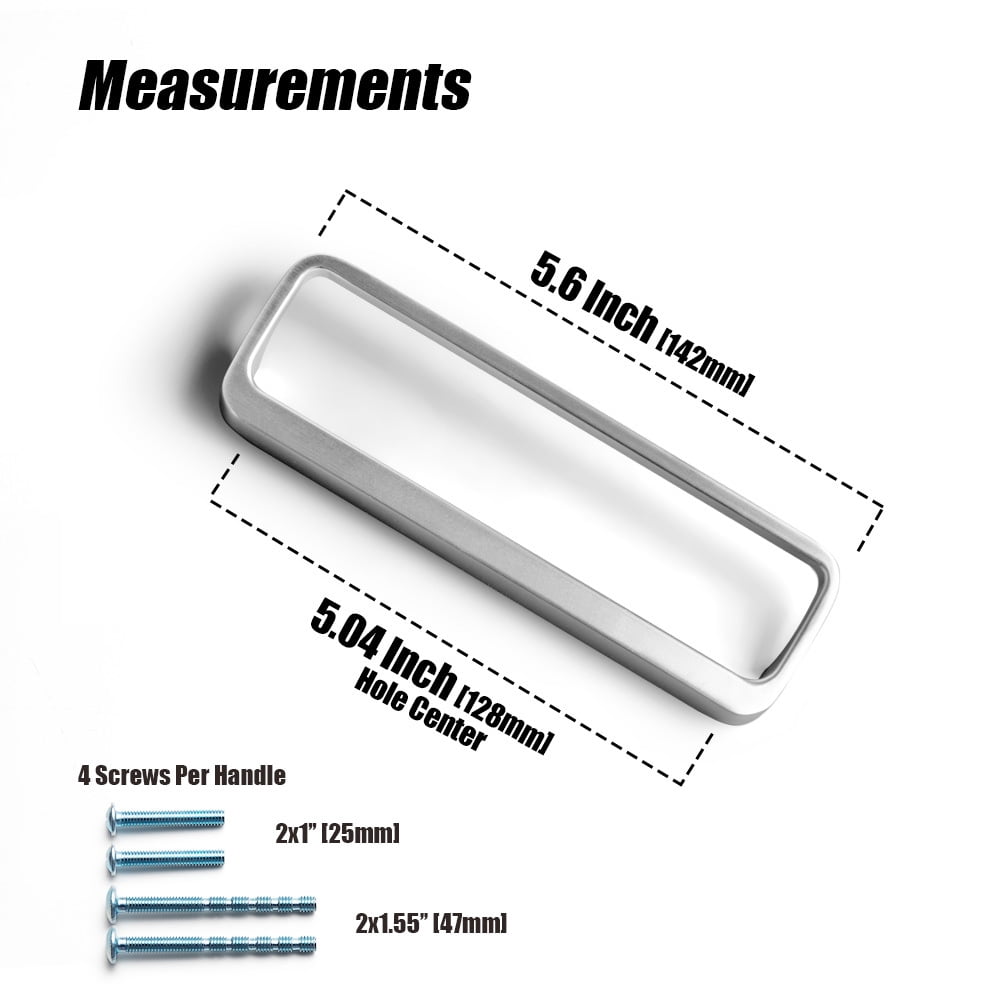 Goo-Ki 12 Pack Brushed Nickel Cabinet Pulls with 5''(128MM) Hole Center, Modern Zinc Alloy Cabinet Handles for Drawer,Wardrobe,Cupboard