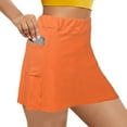 thumbnail image 1 of Women's Plus Size Mid-Waist Athletic Short Skirts with Side Pocket, Athletic Bottoms 2 in 1 Liner Breathable Quick Dry, 1 of 7