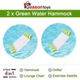thumbnail image 3 of 2 Pack Inflatable Water Hammock, Air Mattress, Aqua Lounger & Floating Sleep Pillow for Swimming Pool or Beach – Foldable & Easy to Carry, 2 x Green, 3 of 8