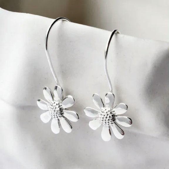 HOOUN Vintage Women 925 Silver Leaves Ear Hook Earrings Engagement Drop Dangle Jewelry-#6