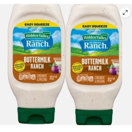 Hidden Valley Buttermilk Ranch Topping And Dressing, 2 Pack, 16 oz