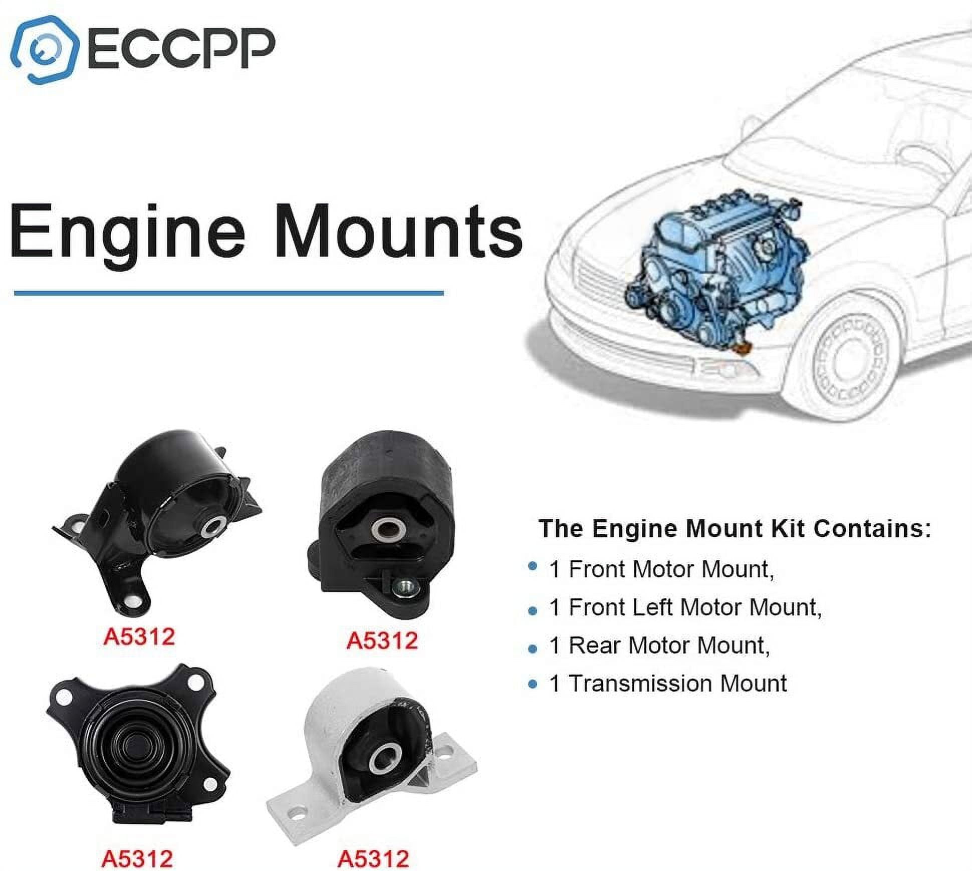 ECCPP Engine Motor and Trans Mounts Kit Compatible for 2001-2005 for Honda Civic for Acura EL 1.7L