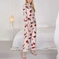 thumbnail image 2 of Fuzoiu Ladybugs And Flower Print Women's Long-Sleeved Pajama,Lounge Button Down Nightwear,Womens Notch Collar Pajama Set-X-Large, 2 of 6