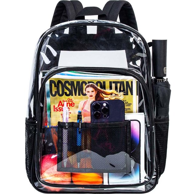 Mochila transparente GXTVO Heavy Duty Transparente Negra 16x12x5 cm