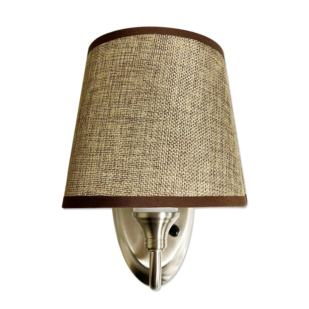 Dream Lighting 12V LED Wall Lamp Brown Flared Fabric Shade for RV