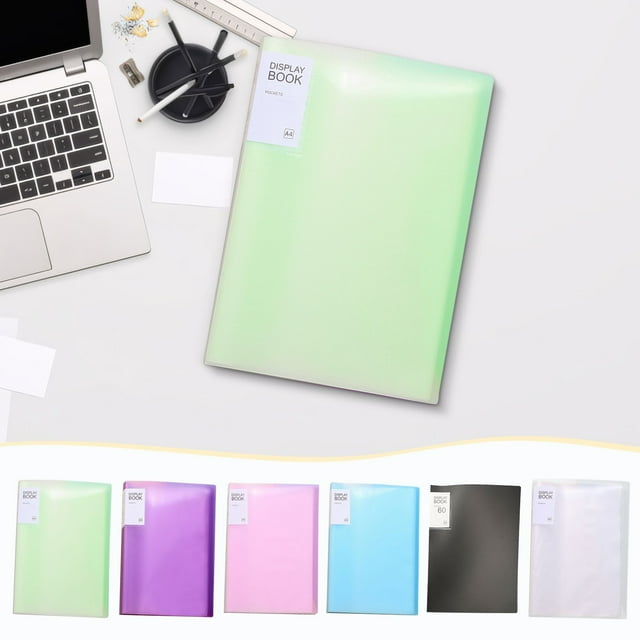 Dvkptbk Office Supplys A4 Rhinestones Arts Storage Book Portfolio Binder with Plastic Sleeves Office Supplys