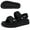 Black, variant on Women's Platform Sandals with Velcro Straps Lightweight Slip-Resistant Waterproof Beach Sandals for Women & Men Sport Sandals for Outdoor Walking