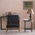 thumbnail image 6 of Zimtown Sorrento Mid-Century Retro Chair,Modern PU Leather Upholstered Wooden Lounge Chair,Black, 6 of 9