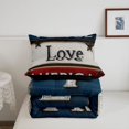 thumbnail image 5 of Manfei Peace Love America Twin Comforter Sets,Vintage Farmhouse Bedding Set,White Red,Black Reversible,2 Pieces,1 Comforter and 1 Pillowcase, 5 of 7