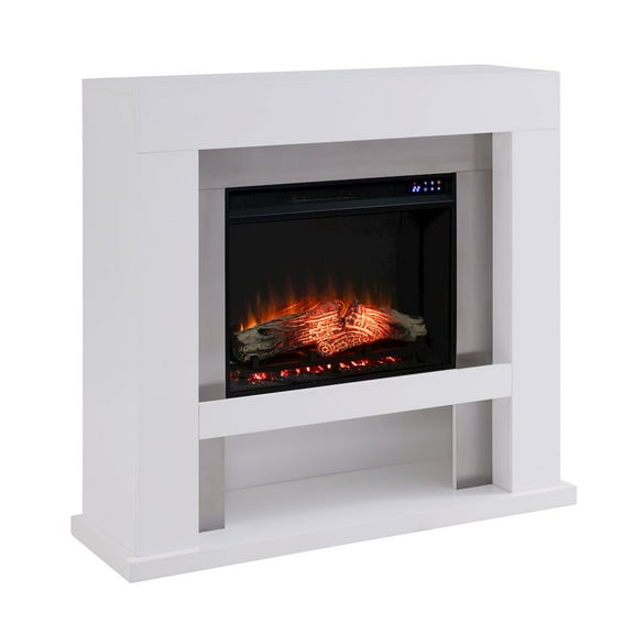 SEI Lirrington Stainless Steel Touch Screen Electric Fireplace in Grey Color
