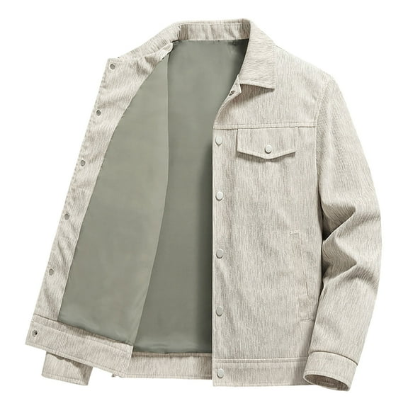 Dpytoraw Men's Retro Baggy Lapel Casual Jacket Autumn And Winter Thermal Jacket