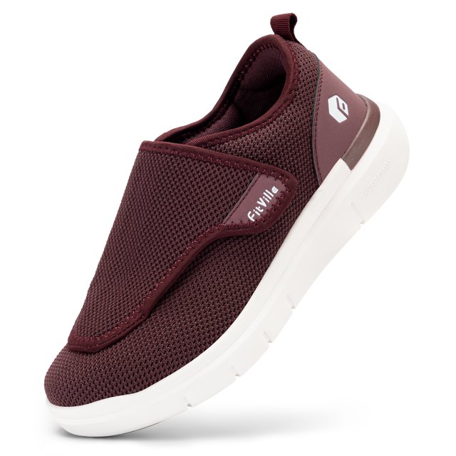 FitVille zapatos Extra anchos para diabéticos, zapatos ajustables para caminar para ancianos, ortopedia, pies anchos, pie hinchado, alivio del dolor