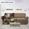 thumbnail image 3 of XLarge Sofa Slipcover, One Piece High Stretchy Couch Cover, Machine Washable Spandex Jacquard Fabric, Bottom Elastic Easy To Install, Non-Slip Furniture Protector, 3 of 7