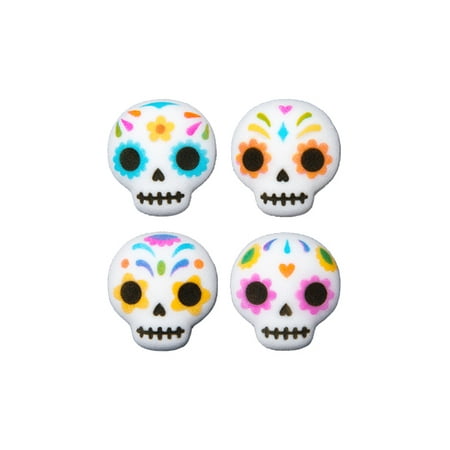 Day Of The Dead Sugar Decorations Toppers Cupcake Cake Cookies Birthday Halloween Favors Party 12 Count