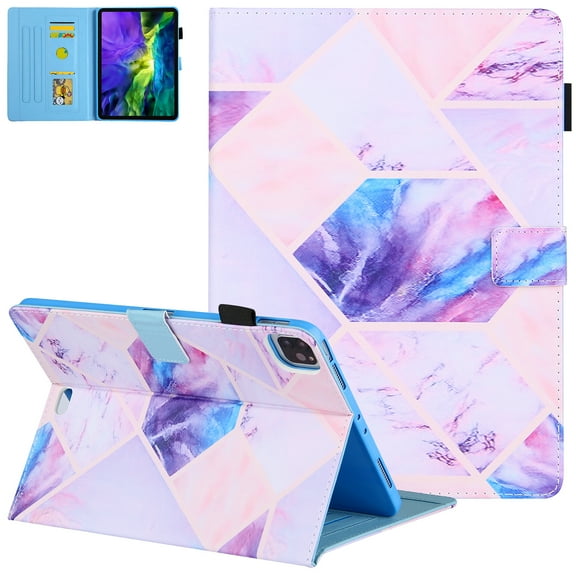 iPad Air 4th Generation Case, iPad Air 4 Case,iPad Pro 11 inch case,ipad 10.9 Inch 2020 case with Pencil Holder,Soft TPU Stand Smart Protective Wallet Case with Auto Sleep/Wake,Pink Marble