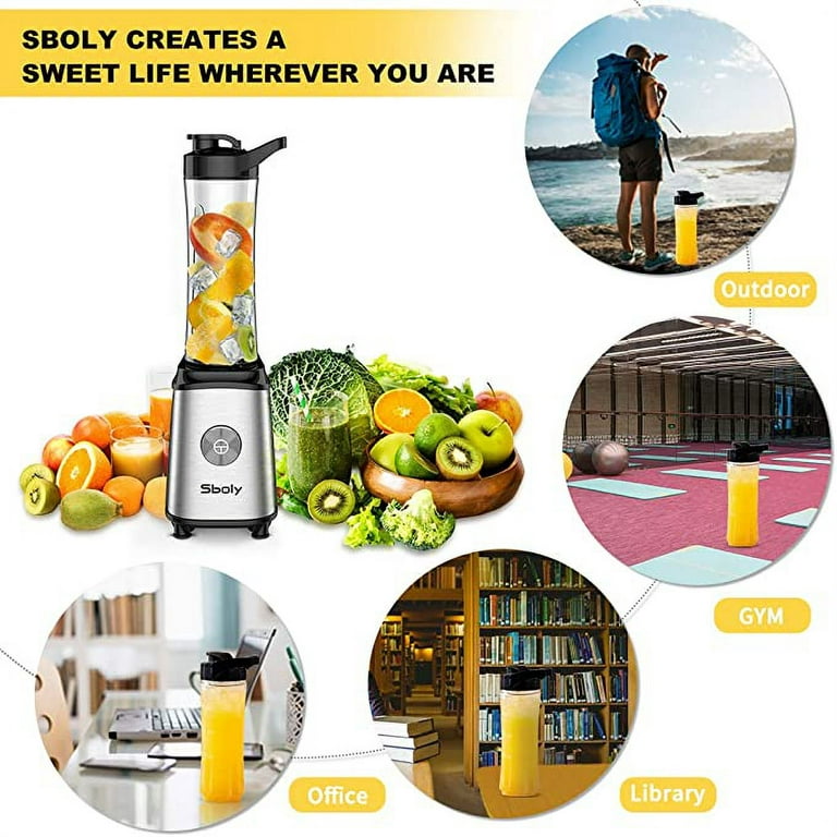 Sboly Single Serve Blender,Personal Blender with 2 Tritan BPA-Free