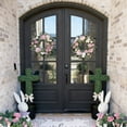 thumbnail image 2 of Cadancy Easter Outdoor Decorations Faux Topiary Artificial Boxwood Potted Plants Garden Stake Porch Statue Cross Bunny Egg Shaped Greenery Yard Ornament Spring Home Decor, 2 of 8