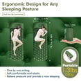 thumbnail image 3 of Sleeping Pad Comfortable Camping Mat Ultralight Camp Mattress Outdoor Air Sleeping Bed with Innovation Separates Inflatable Pillow Button Stitching for Travelling and Hiking (Green-packs2), 3 of 8