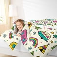 thumbnail image 4 of Catabedysis Colorful Cartoon Camping 7-Piece Twin Bedding For Girls,Camper Rainbow Print Bedding Comforter Set,Multicolor,Colorful Stars Reversible, 4 of 7