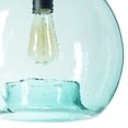 thumbnail image 5 of CASAMOTION Wavy Hammered Hand Blown Glass Pendant Light, Teal, 13", 5 of 7
