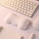 thumbnail image 5 of Soporte para reposamuñecas para ratón, resistente al agua, ergonómico, respetuoso con la piel, cómodo teclado, reposamuñecas para trabajo en casa, color blanco, 5 of 12