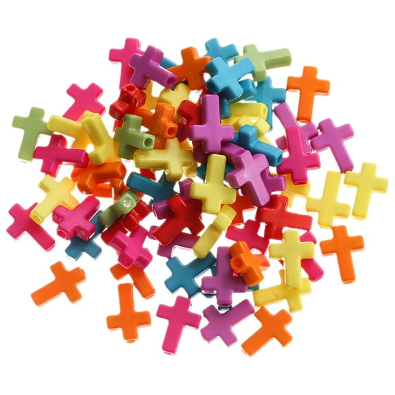 Eease 200 Colored Cross Beads for Jewelry Making