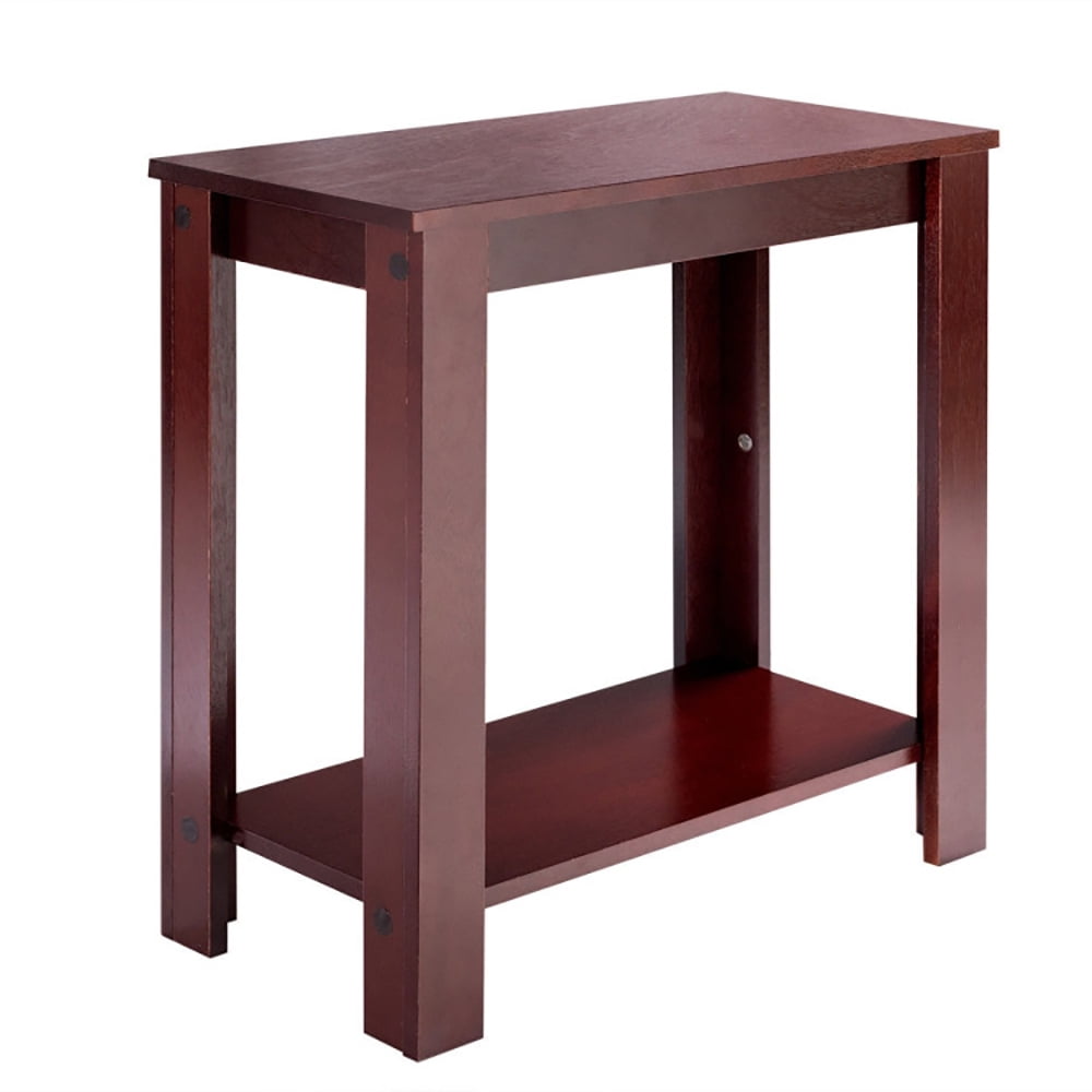 Finihen End Table, 2-Tier Modern Compact End Table with Storage Shelf, Sofa Side Table, Bed Side Table, for Living Room, Bedroom, Espresso