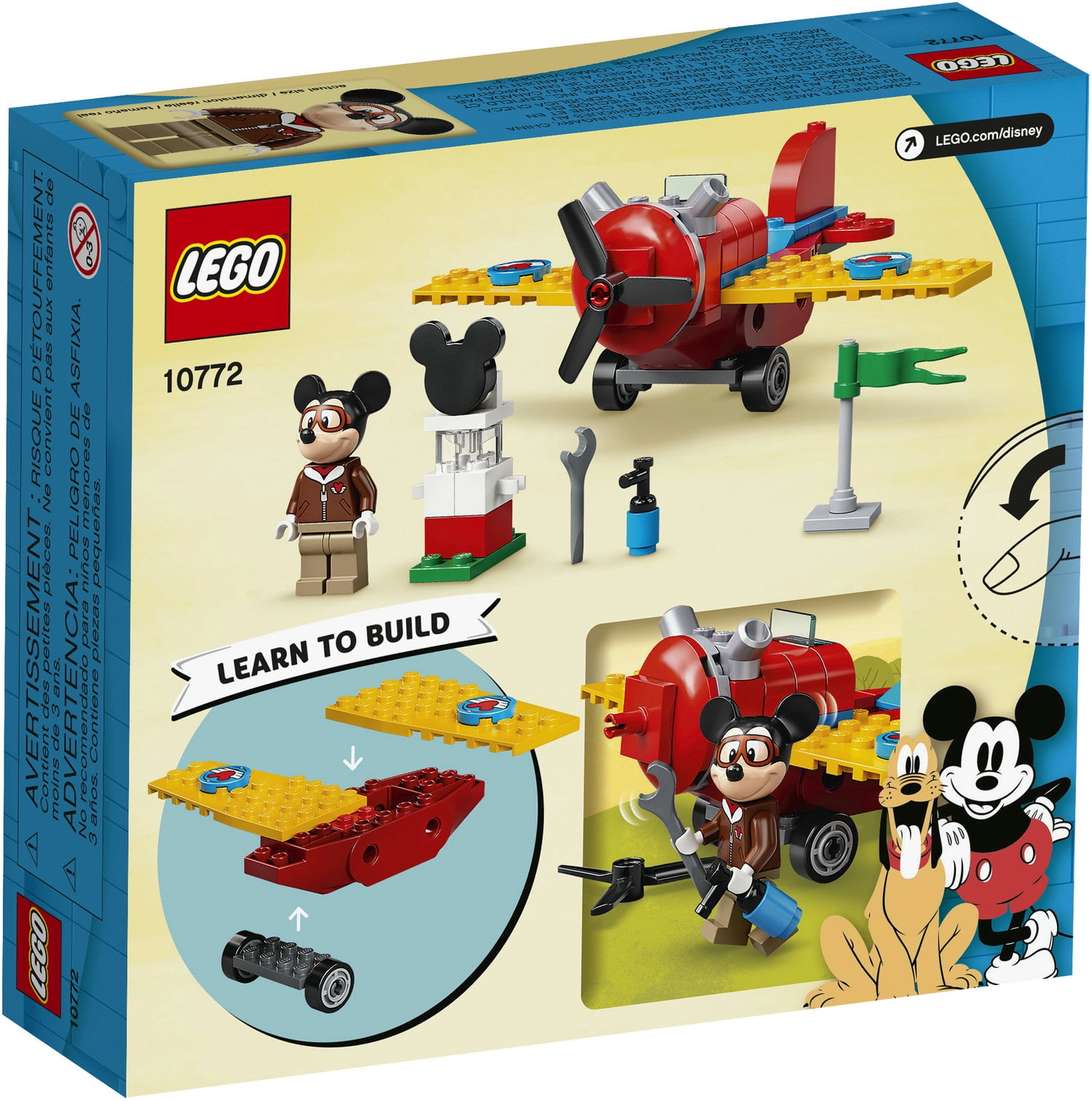LEGO Disney Mickey and Friends Mickey Mouse’s Propeller Plane 10772 Building Toy (59 Pieces)