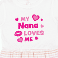 thumbnail image 4 of Inktastic Valentine's Day My Nana Loves Me Hearts and Lips Girls Toddler Dress, 4 of 5