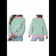 thumbnail image 2 of Camisas de Larga para Mujer, Túnicas Holgadas con Cuello Redondo A Rayas y Bloques de Color de Otoño. Verde 5XL, 2 of 6