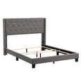 thumbnail image 4 of Home Upholstered Bed Frame, Modern Style Upholstered Linen Fabric Platform Bed Frame with Wooden Slats, Grey Button Tufted Queen Bed Frame for Adult, Easy Assembly, 500lbs Capacity, Grey, SS17, 4 of 8