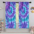 thumbnail image 5 of Blackout Kids Curtains,Purple Blue Tie Dye Spiral Pattern Childrens Insulated Curtains Set Of 2,Bedroom Essentials,Toddler Room Decor 42"x63", 5 of 5