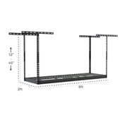 MonsterRax 2x6 Overhead Garage Storage Rack - Height Adjustable - Steel Rack - 300lb Max Capacity (Hammertone, 12-21)