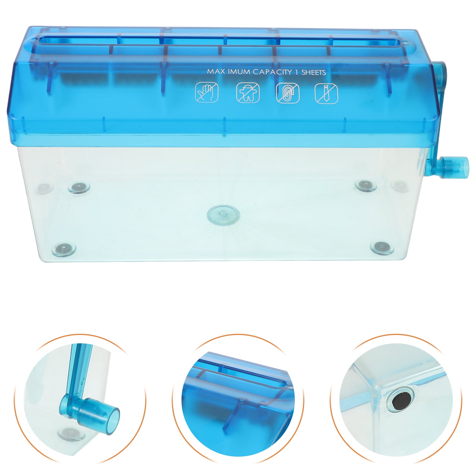 KALLORY Hand Crank Paper Shredder for A4 Documents - Manual Desktop Paper Cutter for Home Office Use - Portable Stationery