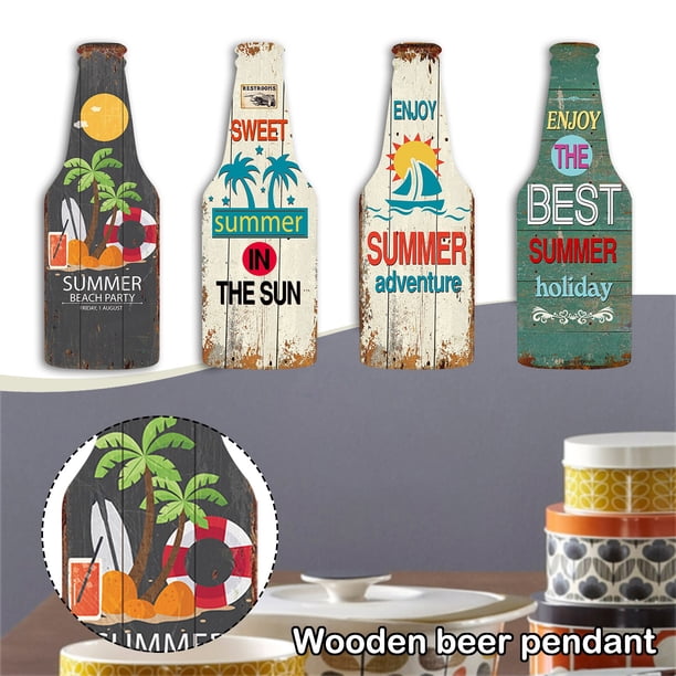 SCZ Vintage Bar y restaurante decoración de pared botella de cerveza cartel de madera colgante