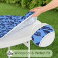 thumbnail image 4 of Clean-Lined Floral Round Tablecloth with Elastic Fit, Soft and Durable for Indoor Dining or Patio Events, Fits 44-52 Inch Round Tables, 4 of 6