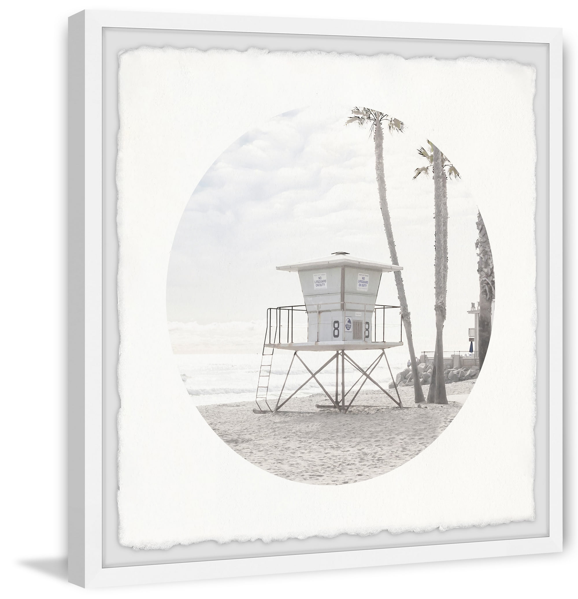 Marmont Hill Sand Beach Tower Framed Wall Art, 32" x 32"