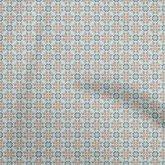 oneOone Rayon Light Blue Fabric Asian Suzani Sewing Craft Projects Fabric Prints By Yard 56 Inch Wide