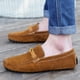 thumbnail image 1 of Nuevos mocasines de piel de ternera marrón claro para hombre, zapatos casuales de gamuza suave para hombre, zapatos de conducción sin cordones para hombre, mocasines para hombre (27 cm), 1 of 3