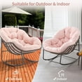 thumbnail image 6 of Outdoor Rocking Chair, Patio Oversized Wicker Egg Rocking Chair, Indoor & Outdoor Comfy Rocker Chair with Thick Cushion, Modern Lounge Chair for Balcony, Front Porch, Garden, Backyard, Deck, 6 of 10