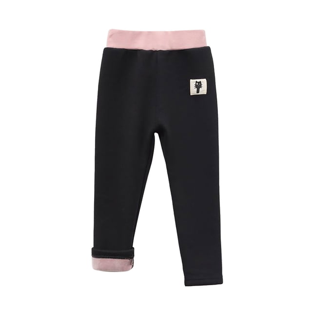 Leggings Para Niños, Mallas Para Bebés, Niñas Pequeñas, Algodón, Cintura Alta, Forro Polar Elástico, Color Sólido, Además, Pantalones De Mallas Para Mantener El Calor Odeerbi LM103-11438
