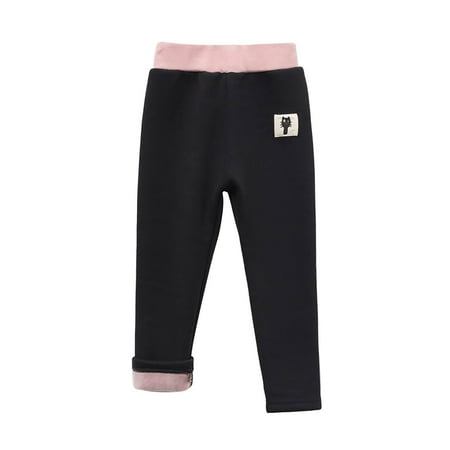 

DTBPRQ Girls Winter Fleece Lined Leggings Thick Thermal Tights Pant Warm Cotton Ankle Legging Kid Full Length Pant 2-8T