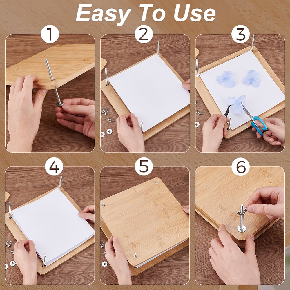 Square Bookbinding Tool with Screw & Nut Wood Book Binding Machine Moccasin 250x250x9mm