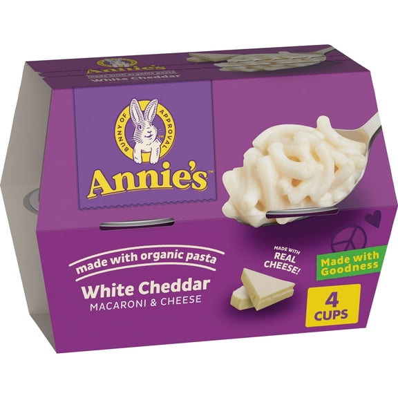 Annie's White Cheddar Microwave Mac and Cheese with Organic Pasta, 4 Cups, 8.04 oz ( 3 Pack )