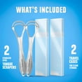 Basic Concepts Tongue Scraper with Case, Reusable Dual Head Metal